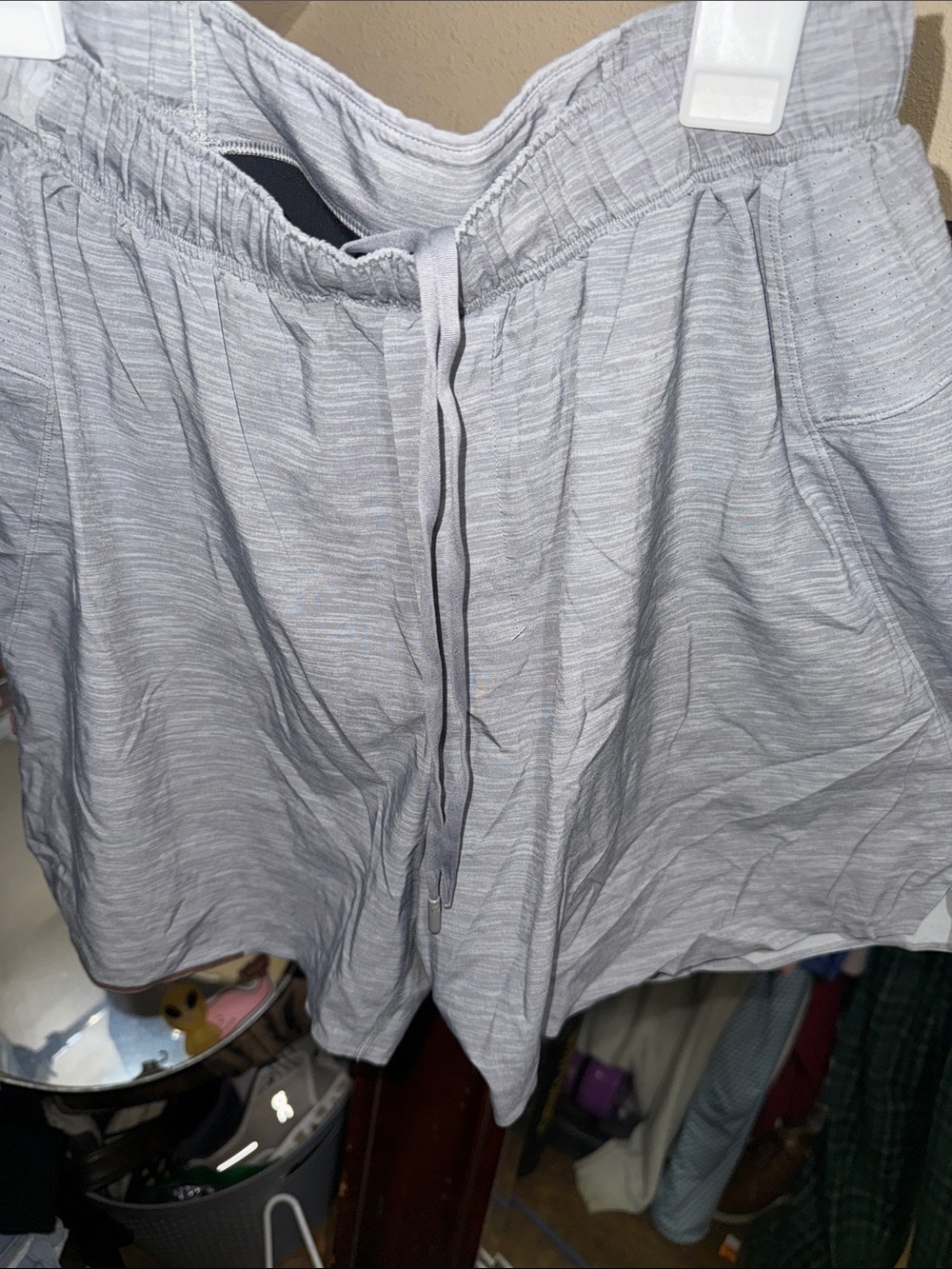 lululemon athletica Men's Light Gray Athletic Drawstring Shorts